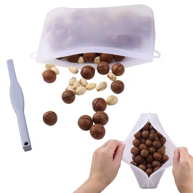 FreshSeal™ gjenbrukbar silikonpose for oppbevaring av mat